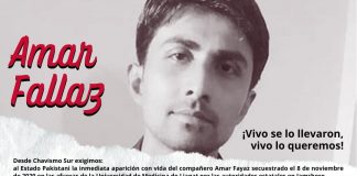 Chavismo Sur exige la inmediata aparición de Amar Fayaz ¡Vivo se lo llevaron, vivo lo queremos!