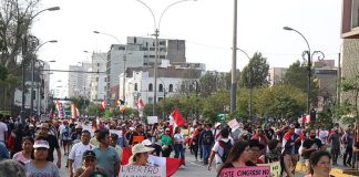 Perú: Masiva marcha a Lima y paro nacional ponen contra las cuerdas a Dina Boluarte